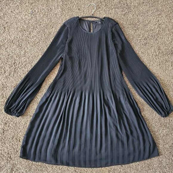 Halogen Women's Black Plisse Dress XS-Med, Fit and Flare - Picture 1 of 11